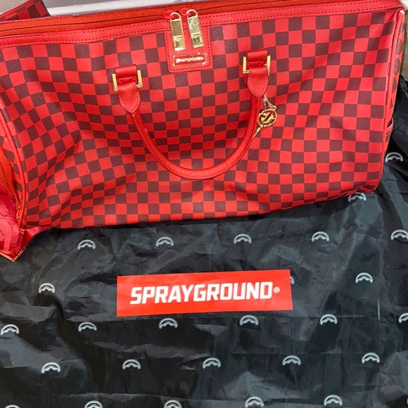 Sprayground Sharks in Paris Duffle Red Checked Edition - Picture 9 of 16